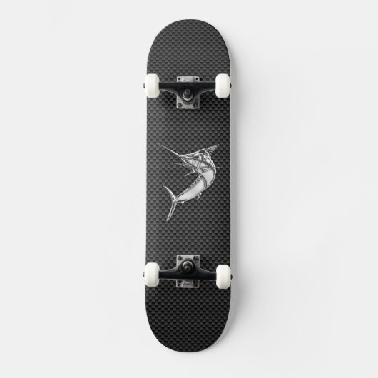 Chrome Style Marlin op koolstofvezel Persoonlijk Skateboard (Voorkant)