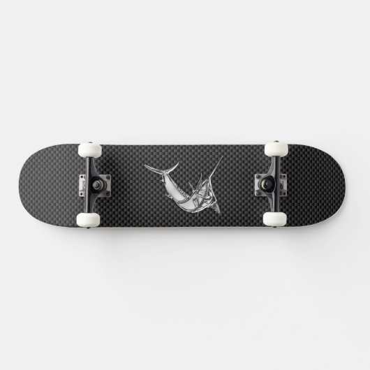 Chrome Style Marlin op koolstofvezel Persoonlijk Skateboard (Horizontaal)