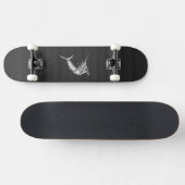 Chrome Style Marlin op koolstofvezel Persoonlijk Skateboard (Horizontaal)