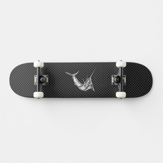 Chrome Style Marlin op koolstofvezel Persoonlijk Skateboard (Horizontaal)