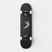 Chrome Style Marlin op koolstofvezel Persoonlijk Skateboard (Voorkant)
