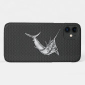 Chrome Style Marlin op koolstofvezeldecor Case-Mate iPhone Case (Achterkant (horizontaal))