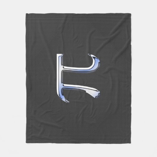 Chrome Style Pi-symbool op koolstofvezel afdrukken Fleece Deken (Voorkant)