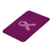 Chrome Style Pink Ribbon Awareness Carbon Fibre Magneet (Linkerzijde)