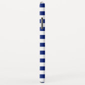 Chrome Style Pirate on Nautical Stripes Case-Mate iPhone Case (Achterkant/rechts)