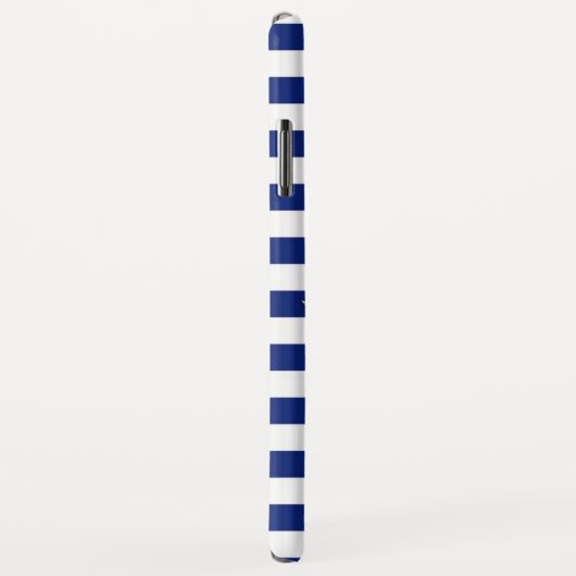 Chrome Style Pirate on Nautical Stripes Case-Mate iPhone Case (Achterkant/rechts)