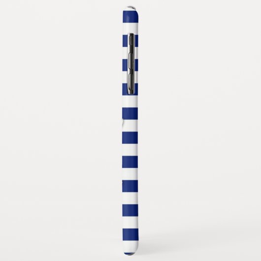 Chrome Style Pirate on Nautical Stripes Case-Mate iPhone Case (Achterkant/links)