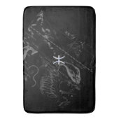 Chrome Style Pisces Zodiac Sign on Hevelius Badmat (Voorkant Verticaal)