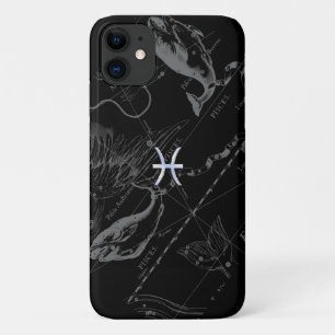 Chrome Style Pisces Zodiac Sign on Hevelius iPhone 11 Hoesje
