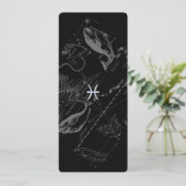 Chrome Style Pisces Zodiac Symbol op Hevelius (Staand voorkant)
