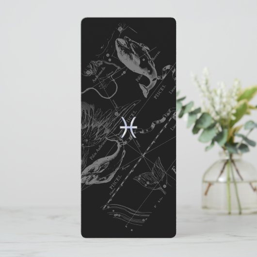 Chrome Style Pisces Zodiac Symbol op Hevelius (Staand voorkant)