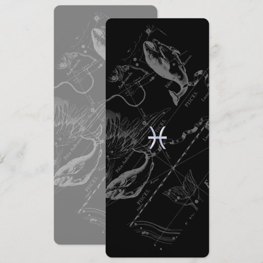 Chrome Style Pisces Zodiac Symbol op Hevelius (Voorkant / Achterkant)