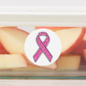 Chrome Style Print Pink Ribbon Awareness Labels (Aangebracht)
