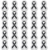 Chrome Style Print Zwart Lint Bewustzijn Sticker (Voorkant)