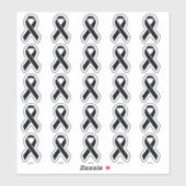 Chrome Style Print Zwart Lint Bewustzijn Sticker (Vel)