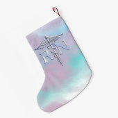 Chrome Style RN Caduceus Medical Moeder Pearl Kijk Kleine Kerstsok (Achterkant (Hangend))