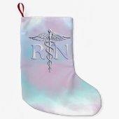 Chrome Style RN Caduceus Medical Moeder Pearl Kijk Kleine Kerstsok (Voorkant)