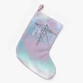 Chrome Style RN Caduceus Medical Moeder Pearl Kijk Kleine Kerstsok (Voorkant (Hangend))