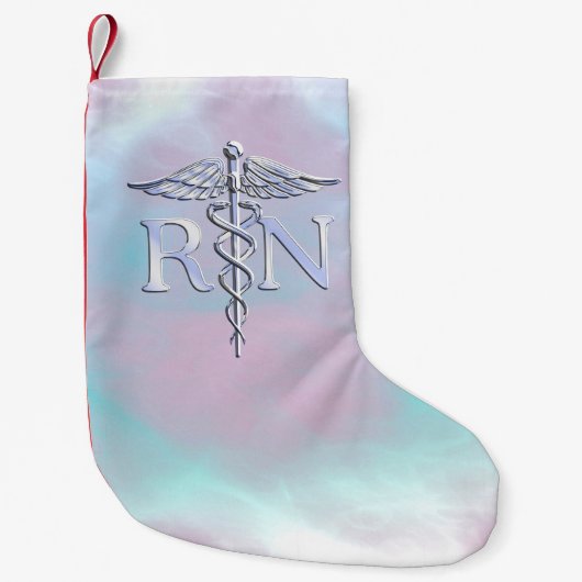 Chrome Style RN Caduceus Medical Moeder Pearl Kijk Kleine Kerstsok (Voorkant)