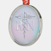 Chrome Style RN Caduceus Medical Moeder Pearl Kijk Metalen Ornament (Links)