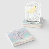 Chrome Style RN Caduceus Medical Moeder Pearl Kijk Stenen Onderzetter (Zijkant)