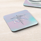 Chrome Style RN Caduceus Medische Moederparel Uitz Bier Onderzetter (Linkerzijde)