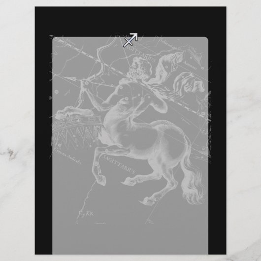 Chrome Style Sagittarius Zodiac Sign on Hevelius (Voorkant)