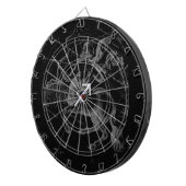 Chrome Style Sagittarius Zodiac Sign on Hevelius Dartbord (Voorkant Rechts)