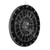 Chrome Style Sagittarius Zodiac Sign on Hevelius Dartbord (Voorkant Links)