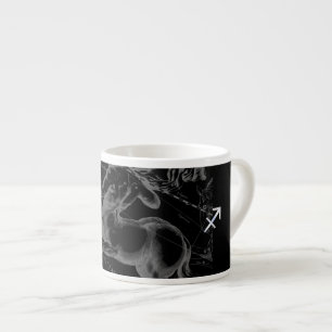 Chrome Style Sagittarius Zodiac Sign on Hevelius Espresso Kop