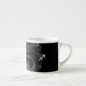 Chrome Style Sagittarius Zodiac Sign on Hevelius Espresso Kop (Rechts)