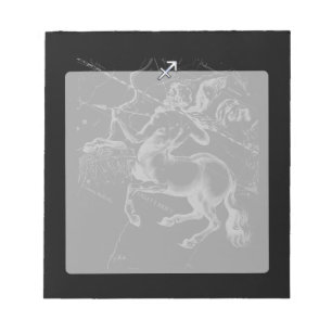 Chrome Style Sagittarius Zodiac Sign on Hevelius Notitieblok