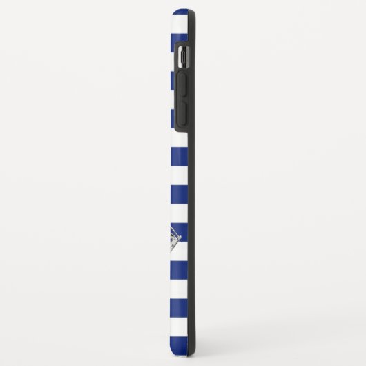 Chrome Style Sailboot op Nautical Stripes Case-Mate iPhone Case (Achterkant/links)