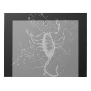 Chrome Style Schorpioen Sterrenbeeld op Hevelius Notitieblok