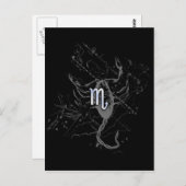 Chrome Style Scorpio Zodiac Symbol op Hevelius Briefkaart (Voorkant / Achterkant)
