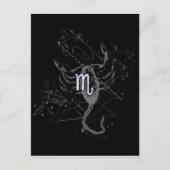 Chrome Style Scorpio Zodiac Symbol op Hevelius Briefkaart (Voorkant)