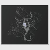 Chrome Style Scorpio Zodiac Symbol op Hevelius Cadeaupapier (Vlak)