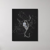Chrome Style Scorpio Zodiac Symbol op Hevelius Canvas Afdruk (Voorkant)