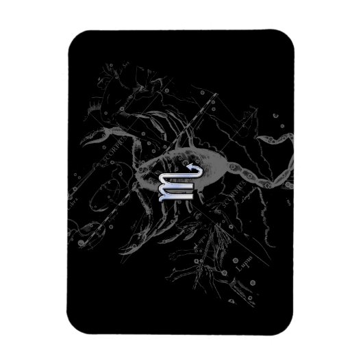 Chrome Style Scorpio Zodiac Symbol op Hevelius Magneet (Verticaal)