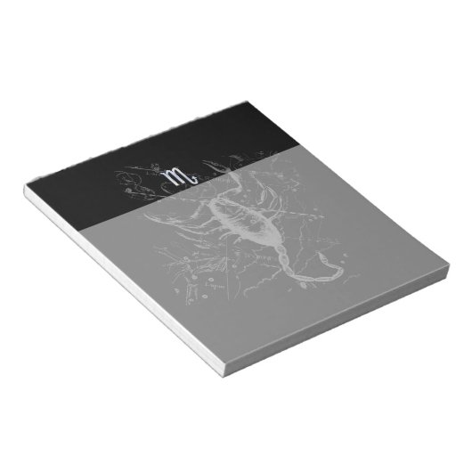 Chrome Style Scorpio Zodiac Symbol op Hevelius Notitieblok (Schuin)