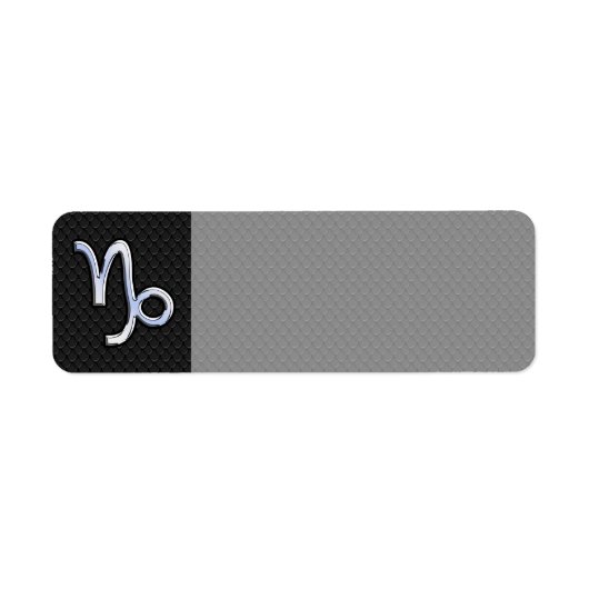 Chrome Style Steenbok Sterrenbeeld op slang stijl Etiket (Voorkant)