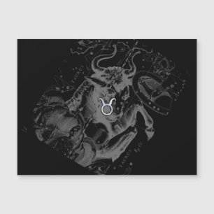 Chrome Style Taurus Zodiac Sign op Hevelius Black