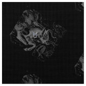 Chrome Style Taurus Zodiac Sign op Hevelius Black Stof (Close Up)