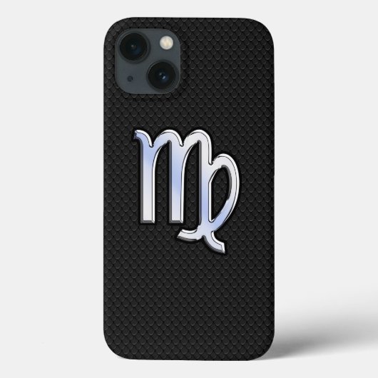Chrome Style Virgo Zodiab Sign on slangenhuid Case-Mate iPhone Case (Achterkant)