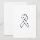 Chrome Style White Ribbon Awareness (Voorkant / Achterkant)