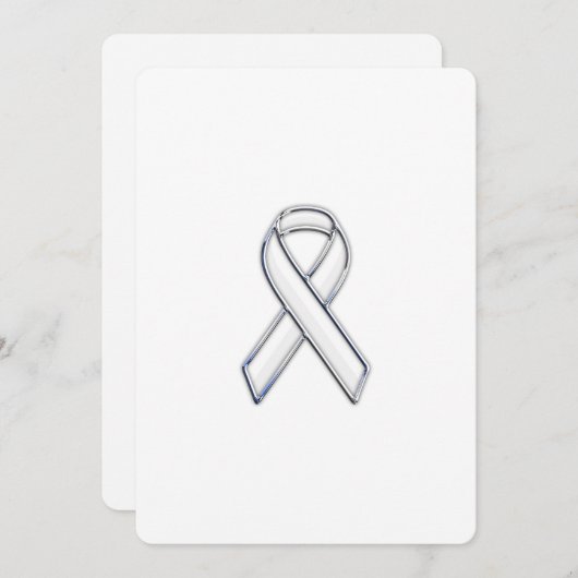Chrome Style White Ribbon Awareness (Voorkant / Achterkant)
