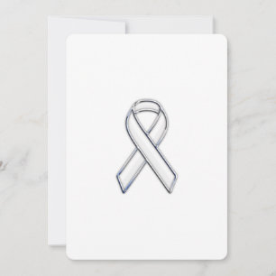 Chrome Style White Ribbon Awareness