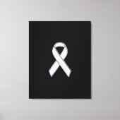 Chrome Style White Ribbon Awareness Canvas Afdruk (Voorkant)