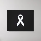 Chrome Style White Ribbon Awareness Canvas Afdruk (Voorkant)
