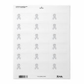 Chrome Style White Ribbon Awareness Etiket (Full Sheet)